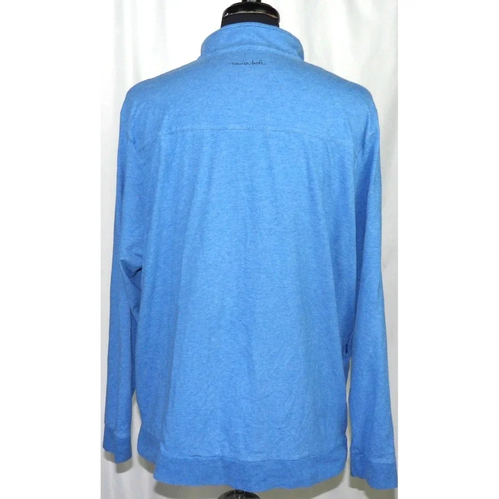 Travis Mathew Blue Striped 1/4 Zip Stretch Performance Golf Jacket Men's XXL